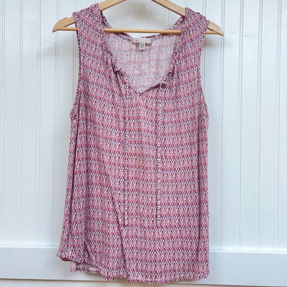 Lila Rose Women's Sleeveless Blouse Colorful Crinkle V-Neck Top Size 1X - Picture 2 of 8